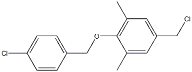 5-(chloromethyl)-2-[(4-chlorophenyl)methoxy]-1,3-dimethylbenzene Struktur