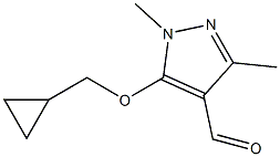 5-(cyclopropylmethoxy)-1,3-dimethyl-1H-pyrazole-4-carbaldehyde Struktur