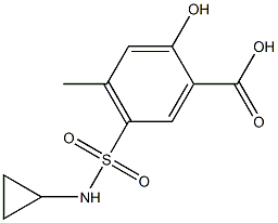 5-(cyclopropylsulfamoyl)-2-hydroxy-4-methylbenzoic acid Struktur