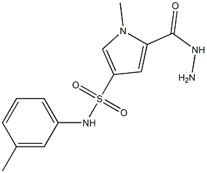 5-(hydrazinocarbonyl)-1-methyl-N-(3-methylphenyl)-1H-pyrrole-3-sulfonamide Struktur