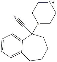 5-(piperazin-1-yl)-6,7,8,9-tetrahydro-5H-benzo[7]annulene-5-carbonitrile Struktur