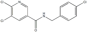 5,6-dichloro-N-[(4-chlorophenyl)methyl]pyridine-3-carboxamide Struktur