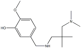 5-[({2-[(dimethylamino)methyl]-2-methylpropyl}amino)methyl]-2-methoxyphenol Struktur