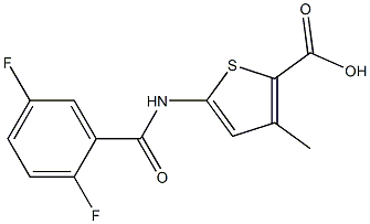 5-[(2,5-difluorobenzoyl)amino]-3-methylthiophene-2-carboxylic acid Struktur