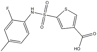 5-[(2-fluoro-4-methylphenyl)sulfamoyl]thiophene-3-carboxylic acid Struktur