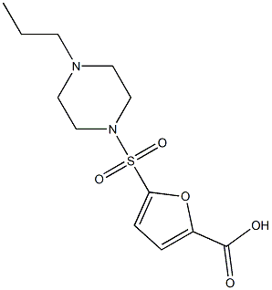 5-[(4-propylpiperazine-1-)sulfonyl]furan-2-carboxylic acid Struktur