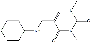 5-[(cyclohexylamino)methyl]-1,3-dimethyl-1,2,3,4-tetrahydropyrimidine-2,4-dione Struktur