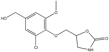 5-[2-chloro-4-(hydroxymethyl)-6-methoxyphenoxymethyl]-1,3-oxazolidin-2-one Struktur