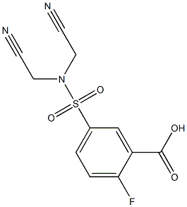 5-[bis(cyanomethyl)sulfamoyl]-2-fluorobenzoic acid Struktur