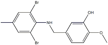 5-{[(2,6-dibromo-4-methylphenyl)amino]methyl}-2-methoxyphenol Struktur