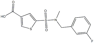 5-{[(3-fluorophenyl)methyl](methyl)sulfamoyl}thiophene-3-carboxylic acid Struktur