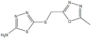 5-{[(5-methyl-1,3,4-oxadiazol-2-yl)methyl]sulfanyl}-1,3,4-thiadiazol-2-amine Struktur