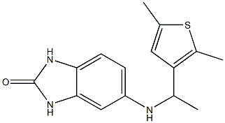 5-{[1-(2,5-dimethylthiophen-3-yl)ethyl]amino}-2,3-dihydro-1H-1,3-benzodiazol-2-one Struktur