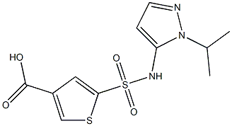 5-{[1-(propan-2-yl)-1H-pyrazol-5-yl]sulfamoyl}thiophene-3-carboxylic acid Struktur