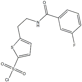 5-{2-[(3-fluorophenyl)formamido]ethyl}thiophene-2-sulfonyl chloride Struktur