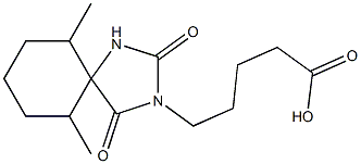 5-{6,10-dimethyl-2,4-dioxo-1,3-diazaspiro[4.5]decan-3-yl}pentanoic acid Struktur