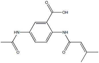 5-acetamido-2-(3-methylbut-2-enamido)benzoic acid Struktur