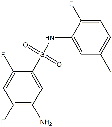 5-amino-2,4-difluoro-N-(2-fluoro-5-methylphenyl)benzene-1-sulfonamide Struktur