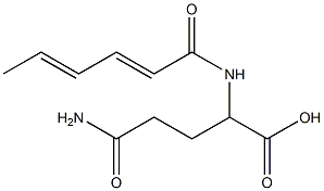 5-amino-2-[(2E,4E)-hexa-2,4-dienoylamino]-5-oxopentanoic acid Struktur