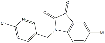 5-bromo-1-[(6-chloropyridin-3-yl)methyl]-2,3-dihydro-1H-indole-2,3-dione Struktur