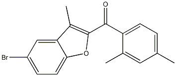 5-bromo-2-[(2,4-dimethylphenyl)carbonyl]-3-methyl-1-benzofuran Struktur