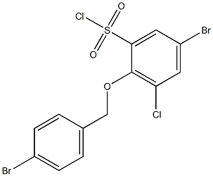 5-bromo-2-[(4-bromophenyl)methoxy]-3-chlorobenzene-1-sulfonyl chloride Struktur