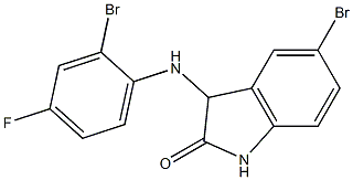 5-bromo-3-[(2-bromo-4-fluorophenyl)amino]-2,3-dihydro-1H-indol-2-one Struktur