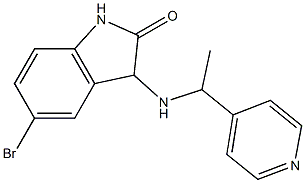 5-bromo-3-{[1-(pyridin-4-yl)ethyl]amino}-2,3-dihydro-1H-indol-2-one Struktur