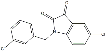 5-chloro-1-[(3-chlorophenyl)methyl]-2,3-dihydro-1H-indole-2,3-dione Struktur