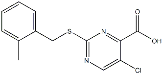 5-chloro-2-[(2-methylbenzyl)thio]pyrimidine-4-carboxylic acid Struktur