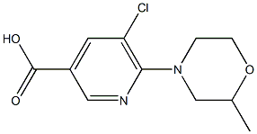 5-chloro-6-(2-methylmorpholin-4-yl)pyridine-3-carboxylic acid Struktur