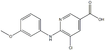 5-chloro-6-[(3-methoxyphenyl)amino]pyridine-3-carboxylic acid Struktur