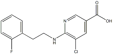 5-chloro-6-{[2-(2-fluorophenyl)ethyl]amino}pyridine-3-carboxylic acid Struktur