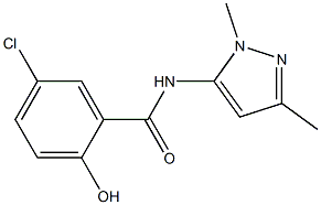 5-chloro-N-(1,3-dimethyl-1H-pyrazol-5-yl)-2-hydroxybenzamide Struktur