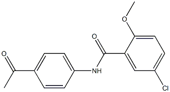 5-chloro-N-(4-acetylphenyl)-2-methoxybenzamide Struktur