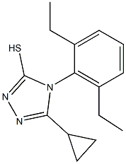 5-cyclopropyl-4-(2,6-diethylphenyl)-4H-1,2,4-triazole-3-thiol Struktur