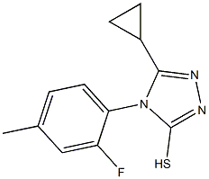 5-cyclopropyl-4-(2-fluoro-4-methylphenyl)-4H-1,2,4-triazole-3-thiol Struktur