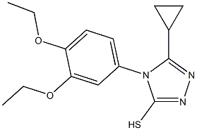 5-cyclopropyl-4-(3,4-diethoxyphenyl)-4H-1,2,4-triazole-3-thiol Struktur