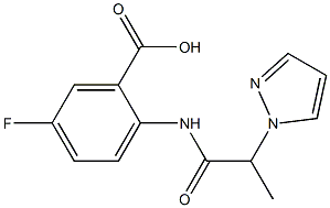 5-fluoro-2-[2-(1H-pyrazol-1-yl)propanamido]benzoic acid Struktur