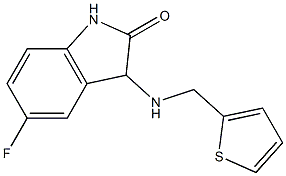 5-fluoro-3-[(thiophen-2-ylmethyl)amino]-2,3-dihydro-1H-indol-2-one Struktur