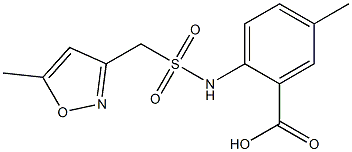 5-methyl-2-[(5-methyl-1,2-oxazol-3-yl)methanesulfonamido]benzoic acid Struktur