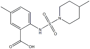 5-methyl-2-{[(4-methylpiperidine-1-)sulfonyl]amino}benzoic acid Struktur