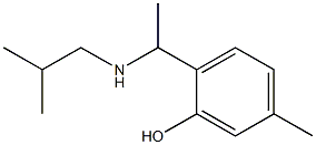 5-methyl-2-{1-[(2-methylpropyl)amino]ethyl}phenol Struktur