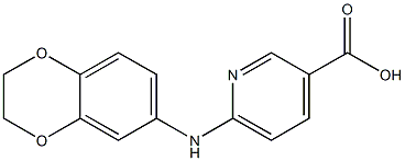 6-(2,3-dihydro-1,4-benzodioxin-6-ylamino)pyridine-3-carboxylic acid Struktur