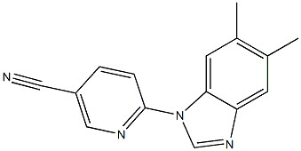 6-(5,6-dimethyl-1H-benzimidazol-1-yl)nicotinonitrile Struktur