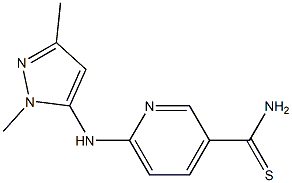 6-[(1,3-dimethyl-1H-pyrazol-5-yl)amino]pyridine-3-carbothioamide Struktur