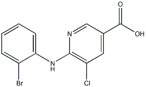 6-[(2-bromophenyl)amino]-5-chloropyridine-3-carboxylic acid Struktur