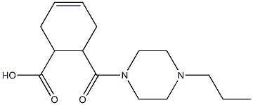 6-[(4-propylpiperazin-1-yl)carbonyl]cyclohex-3-ene-1-carboxylic acid Struktur