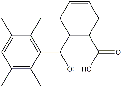 6-[hydroxy(2,3,5,6-tetramethylphenyl)methyl]cyclohex-3-ene-1-carboxylic acid Struktur