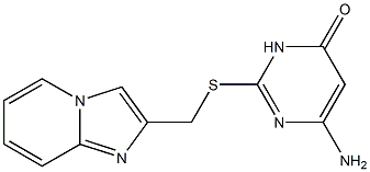 6-amino-2-({imidazo[1,2-a]pyridin-2-ylmethyl}sulfanyl)-3,4-dihydropyrimidin-4-one Struktur